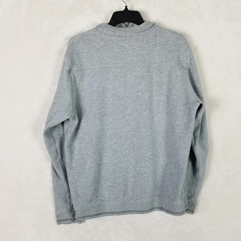 Tommy Bahama Quarter Zip Pullover Men Medium Gray Cotton Embroidered Logo 139